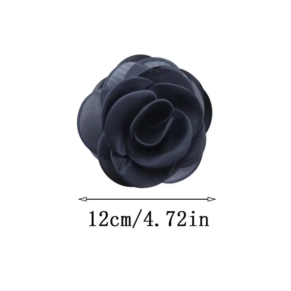 Nuevo broche de flor grande de 12cm, broche Pin-up de flor rosa de tela a la moda para mujer, regalo de joyería, broche de rosa romántico dulce