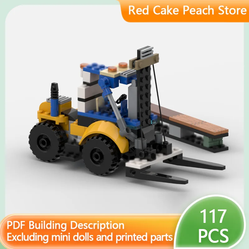 

Модель городской автомобиль MOC, строительные кирпичи, колесный транспортный вилочный погрузчик, модульная технология, детские праздничные подарки, сборка игрушек, костюм