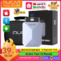 Escáner MUCAR BT200 MAX OBD2, compatible con protocolo CANFD ELM327, herramientas de diagnóstico de sistema completo, 15 reinicio, herramienta de escaneo de actualización gratuita de por vida