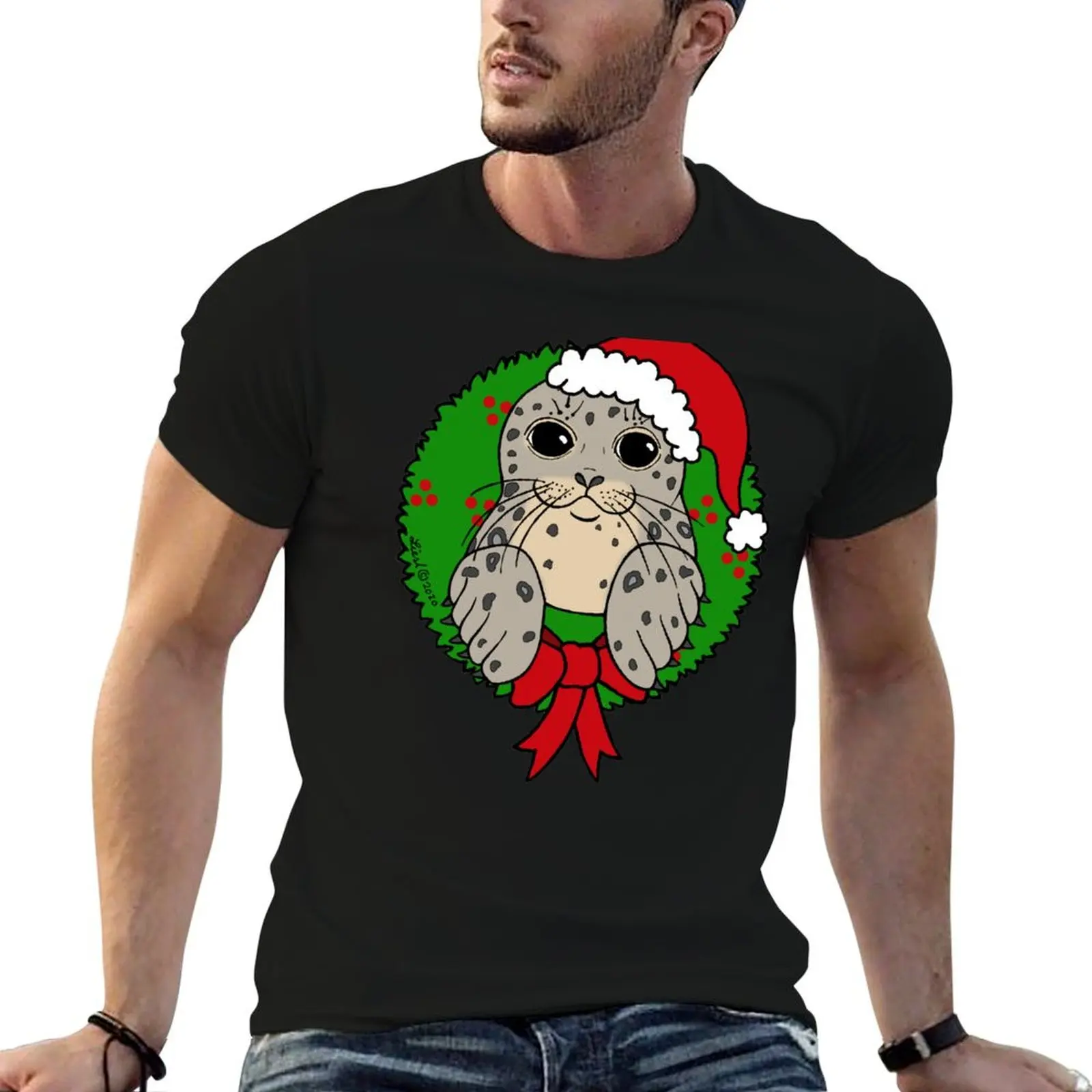 Christmas Seal T-Shirt printed t shirts for man essential t shirt man t shirts for men casual T-shirt
