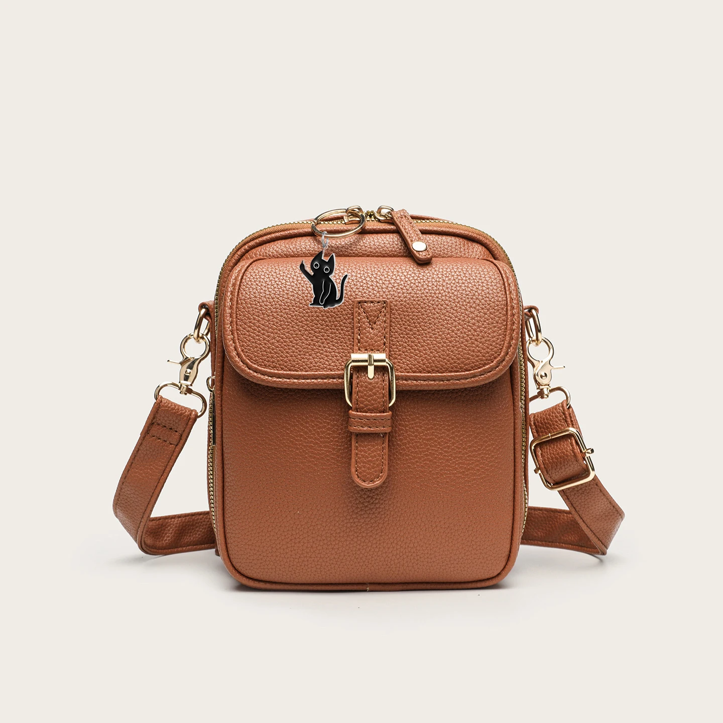 

Retro Leather Women Messenger Bag with Adjustable Removable Strap Anti-theft Crossbody Leather phone Bag Vintage Large Capacity