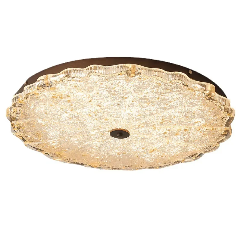 

Medieval bedroom ceiling lamp, American retro living room gold foil designer