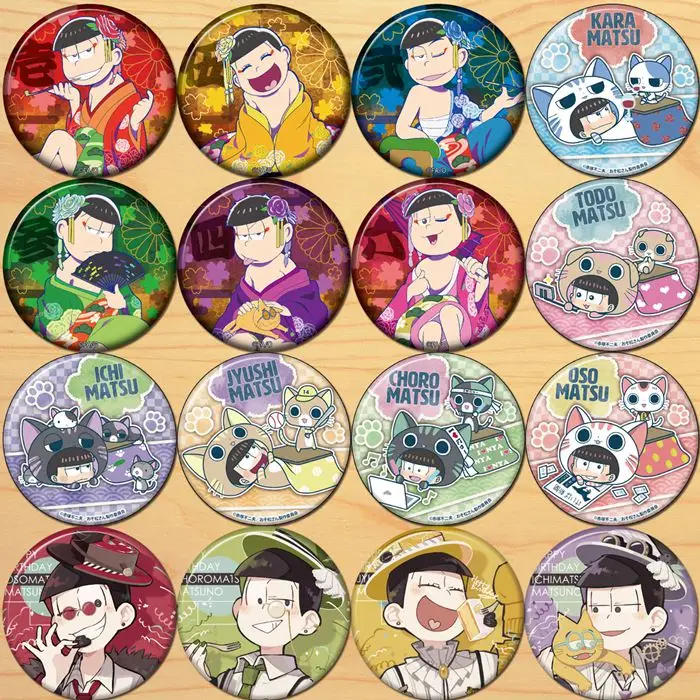 Osomatsu San With Hise Family 58mm Badges Brooch pins