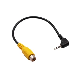 2.5MM Jack Stereo Male Plug To RCA Female Adapter Cable For GPS AV-In Converter Video Black Cable Newest