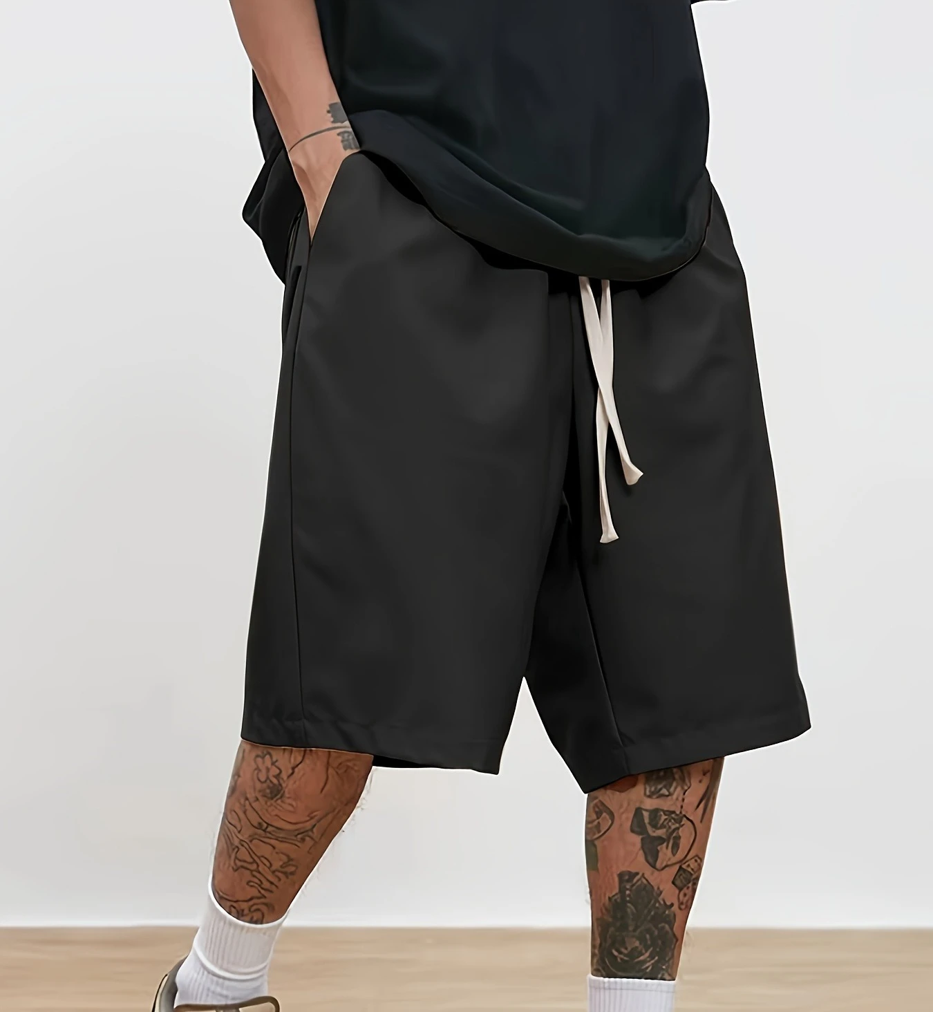 

Мужские модные повседневные классические однотонные шорты средней длины, простые спортивные повседневные уличные шорты, тренд сезона