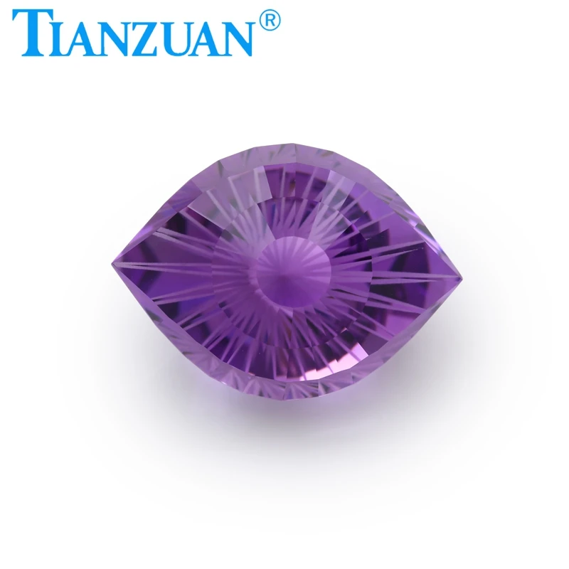 

35.97ct Natural Amethyst Intense Purple Color Eye Shape Brilliant Cut Loose Gem Stone with GRC Certified