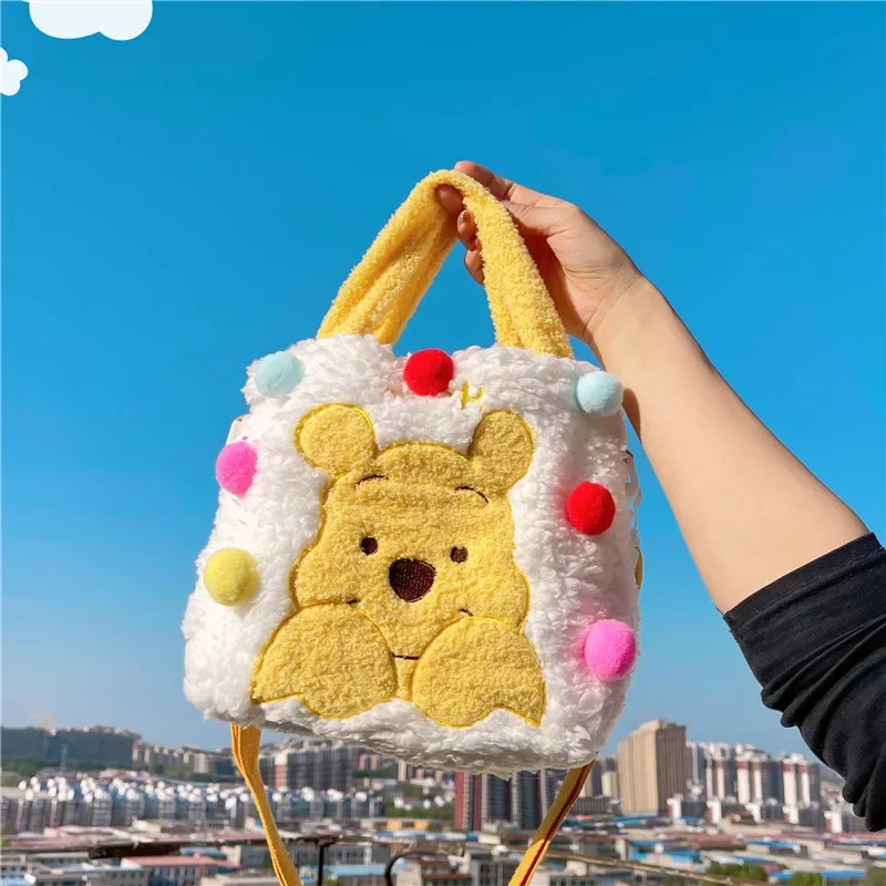 Disney Winnie The Pooh Bag Plush Toys Bee Bear Backpack Stuffed Doll Plushie Crossbody Stuffed Gift for Kids Children Kawaii