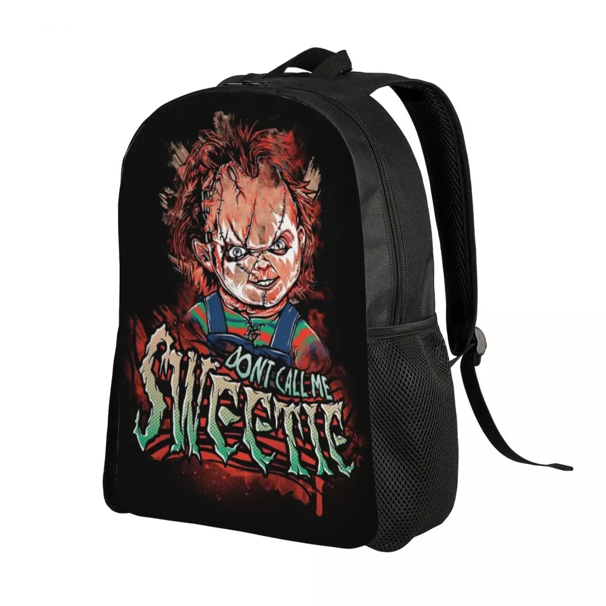 Jogo de mochilas chucky para mulheres e homens, mochila para a faculdade, estudante, mochila cabe 15 polegadas laptop, jogo infantil, saco de filme