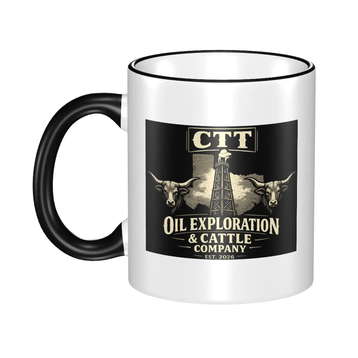 CTT Oil Exploration And Cattle Company Mug Funny Ceramic Coffee Cups Tea Mugs Milk Cup Drinkware Gifts for Friends