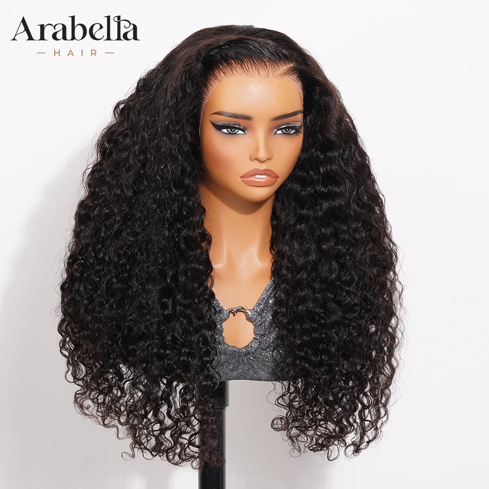

Arabella Hair Bleached Knots Pre-Cut Plucked Water Wave Curly 13X6 Wear Go 100% Human Hair Lace Frontal Wigs Transparent Lace