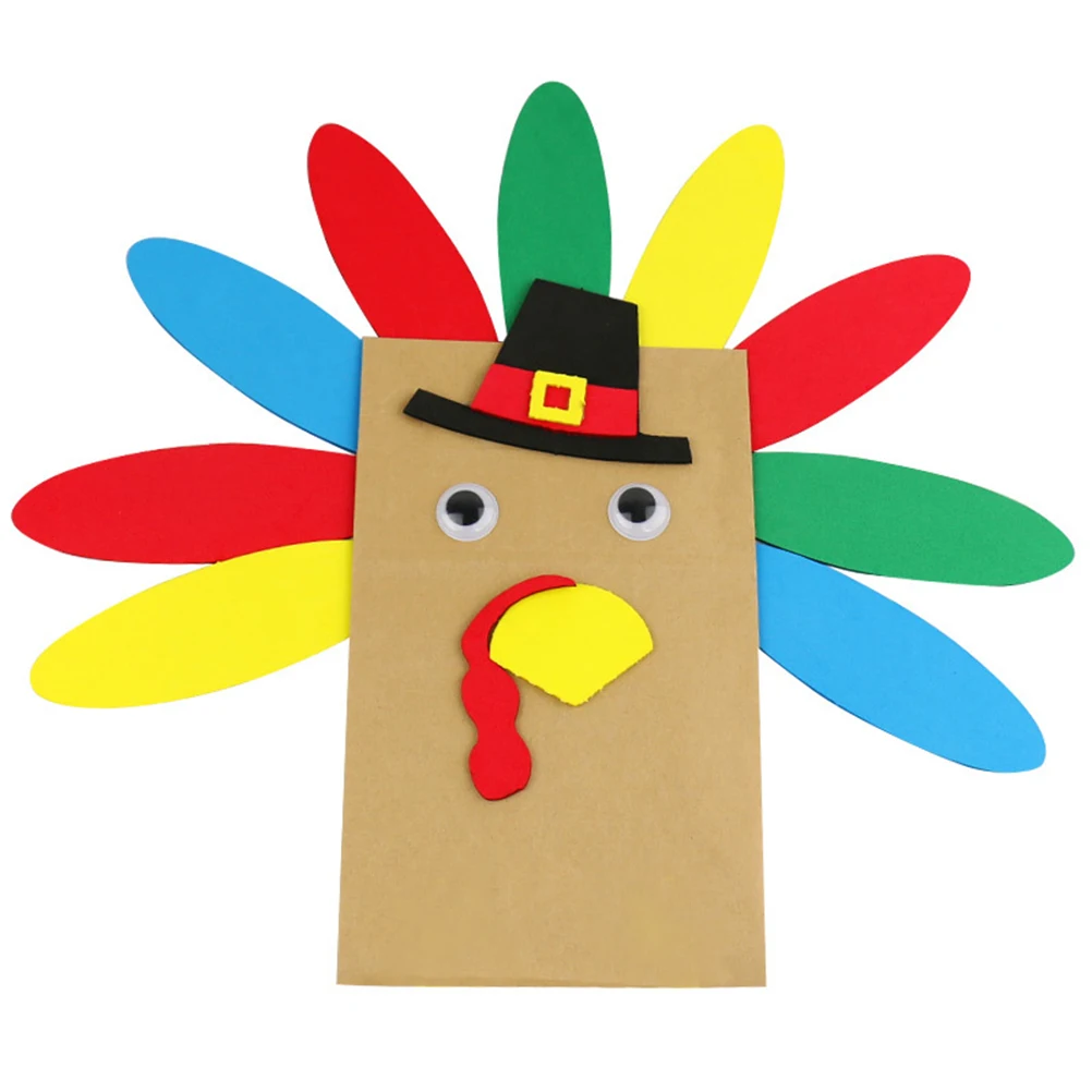 

2pcs Handbag Making Craft Kit For Diy Accessories Thanksgiving Decoration Paper Plate Art Project Educational