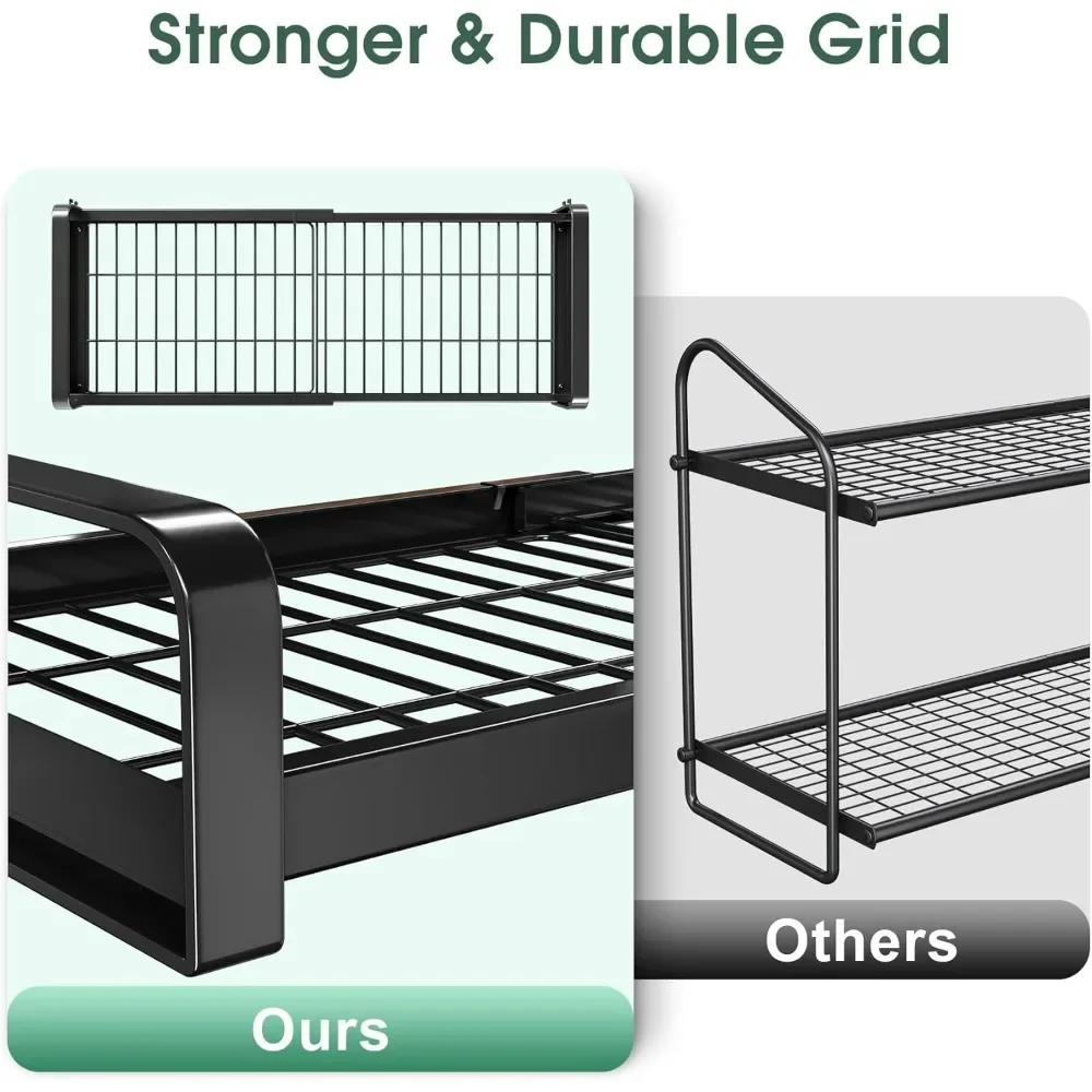 %a 30" Expandable Hanging Pot Rack, 2 Tier Adjustable Pot and Pan Rack for Kitchen Organizers and Storage, Heavy Duty Pot