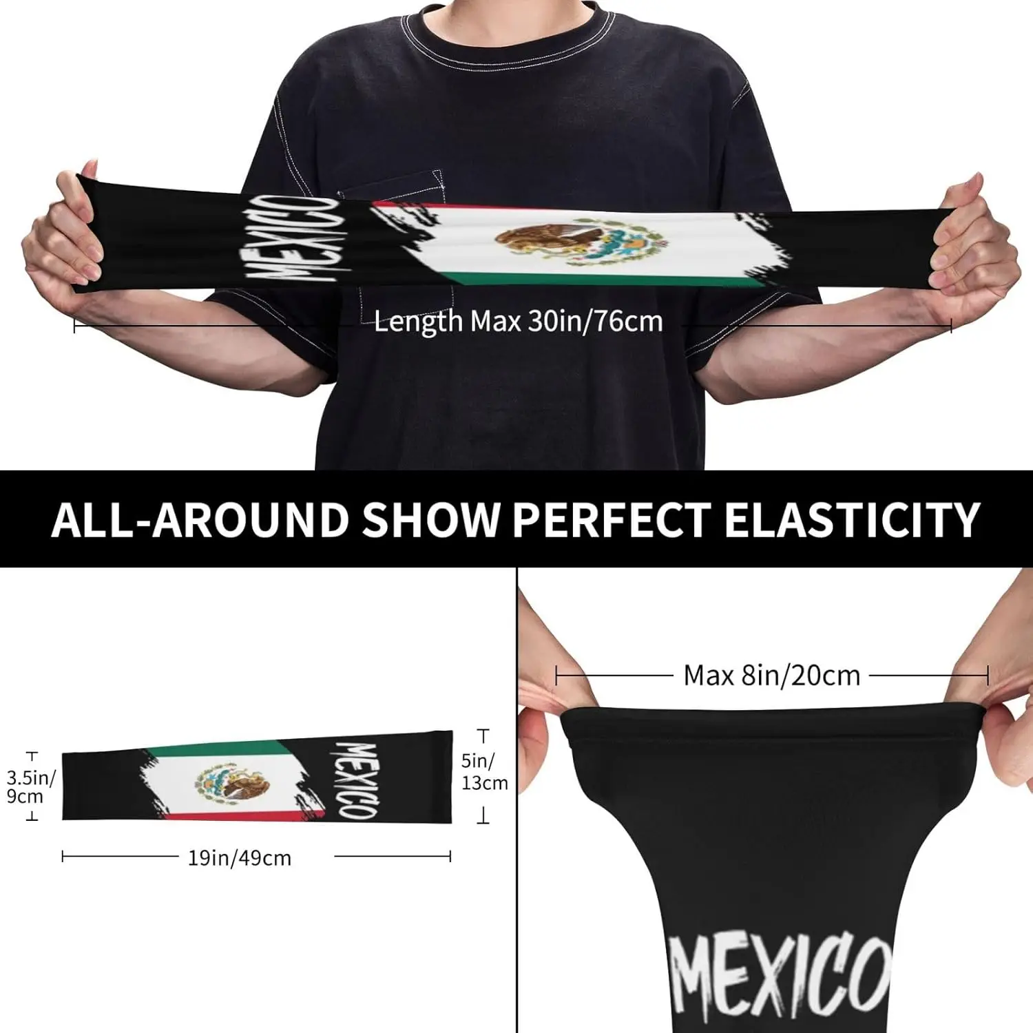 Cute Mexico Flag Arm Sleeves Women Men Mexican Sun Protection Cooling Sun Sleeves Basketball Arm Sleeves