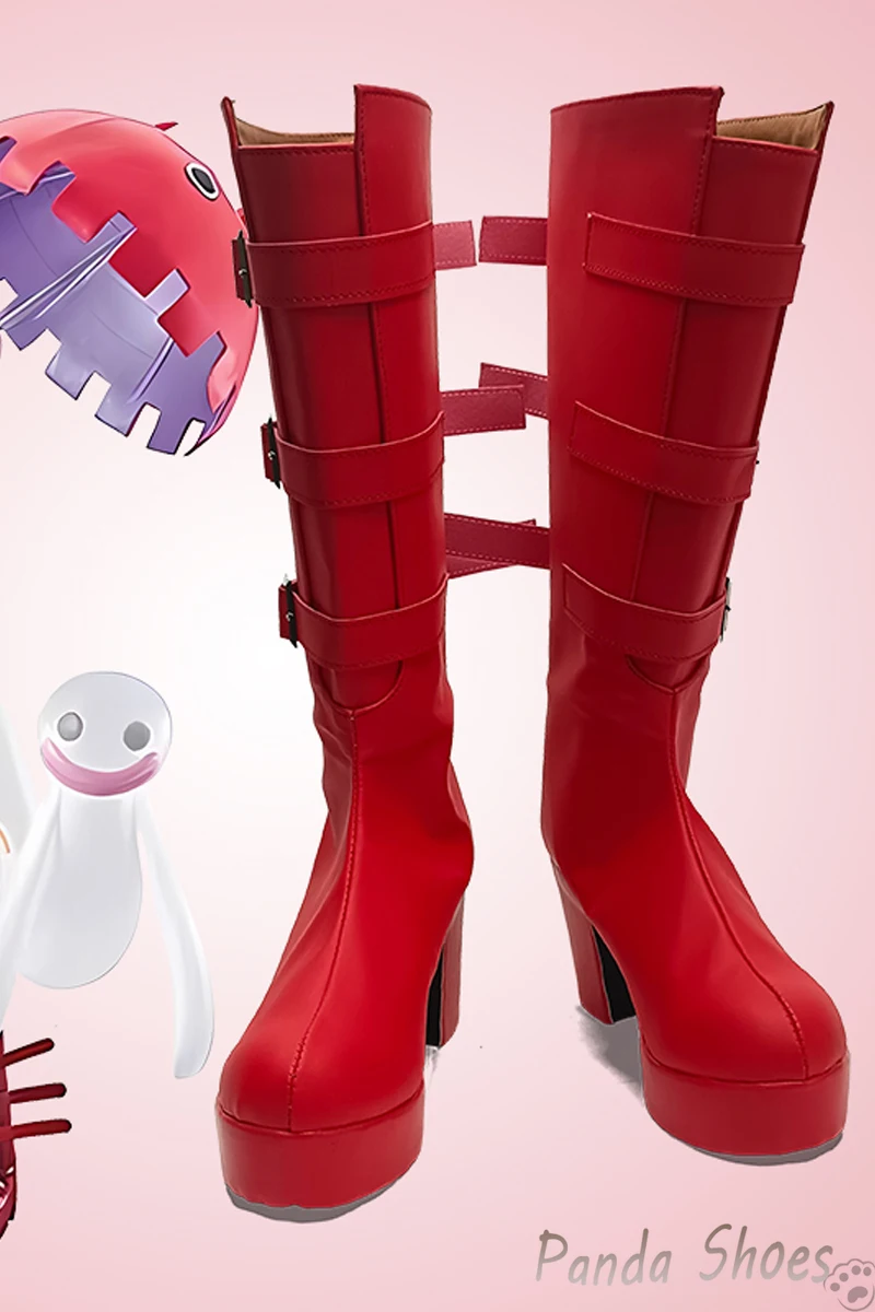 Anime Perona Cosplay Shoes Anime Game Cos Long Red Boots Perona Cosplay Costume Prop Shoes for Con Halloween Party