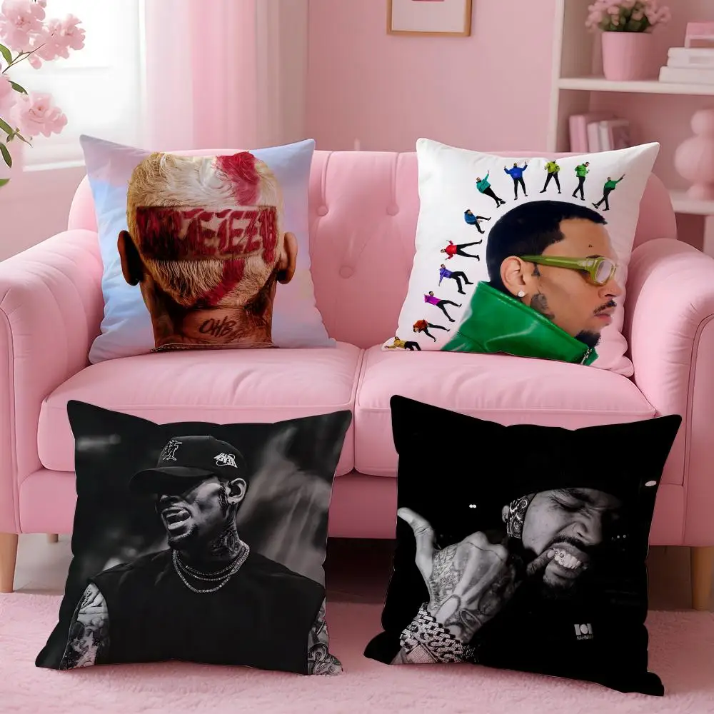 C-Chris كيس وسادة بني نسيج قطيفة ناعم على الوجهين مطبوع أريكة شتاء دافئ هدية منزلية غطاء وسادة #3