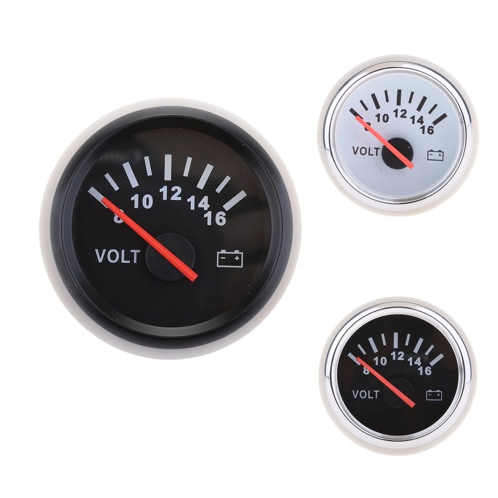 Marine Boat Volt Gauge Stainless Steel Waterproof Electrical Battery Monitor High Precision Voltmeter for Gauge Boat Marine