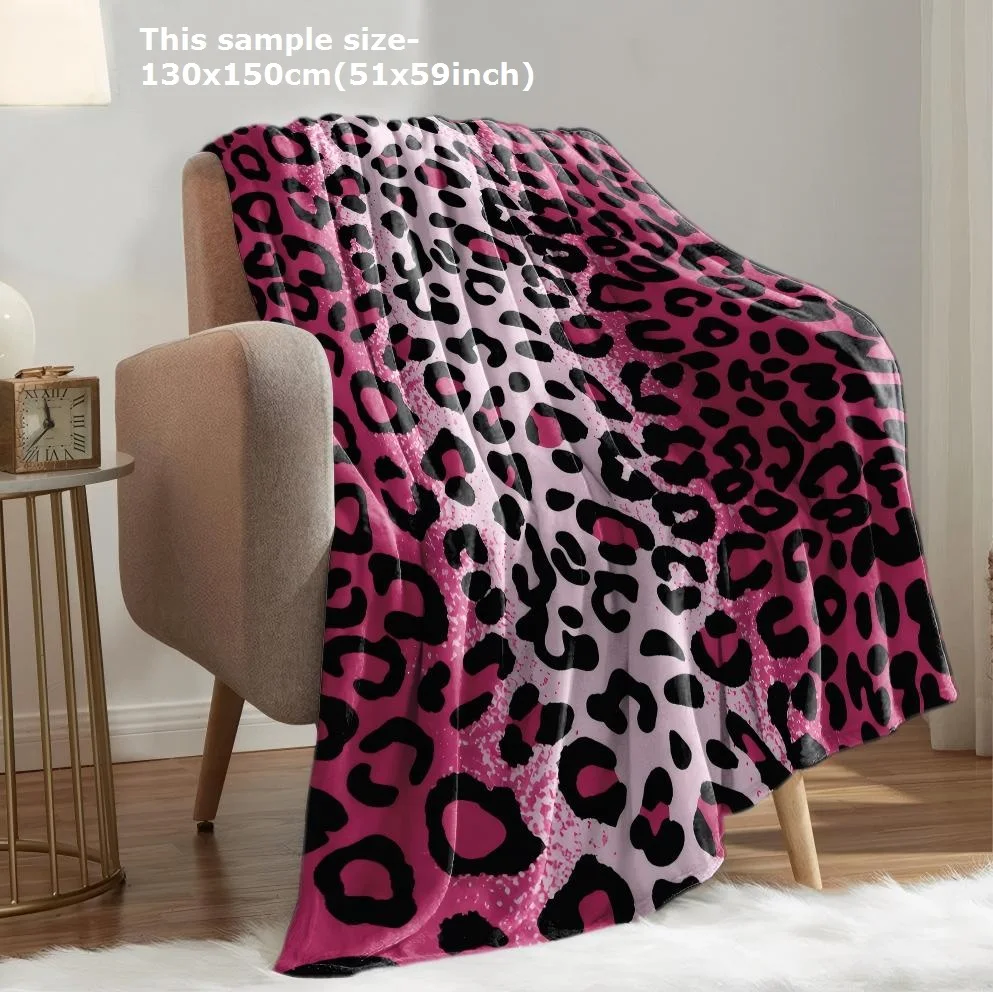 1PC Leopard Pattern Arts Cheetah Blanket Soft Flannel Thin Blankets for Home Office Travel Camping Perfect Gifts Four Season Use