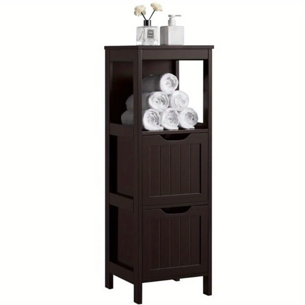 

3 Tier Bathroom Floor Cabinet with 2 Drawers and Shelf For Small Space Sanitary