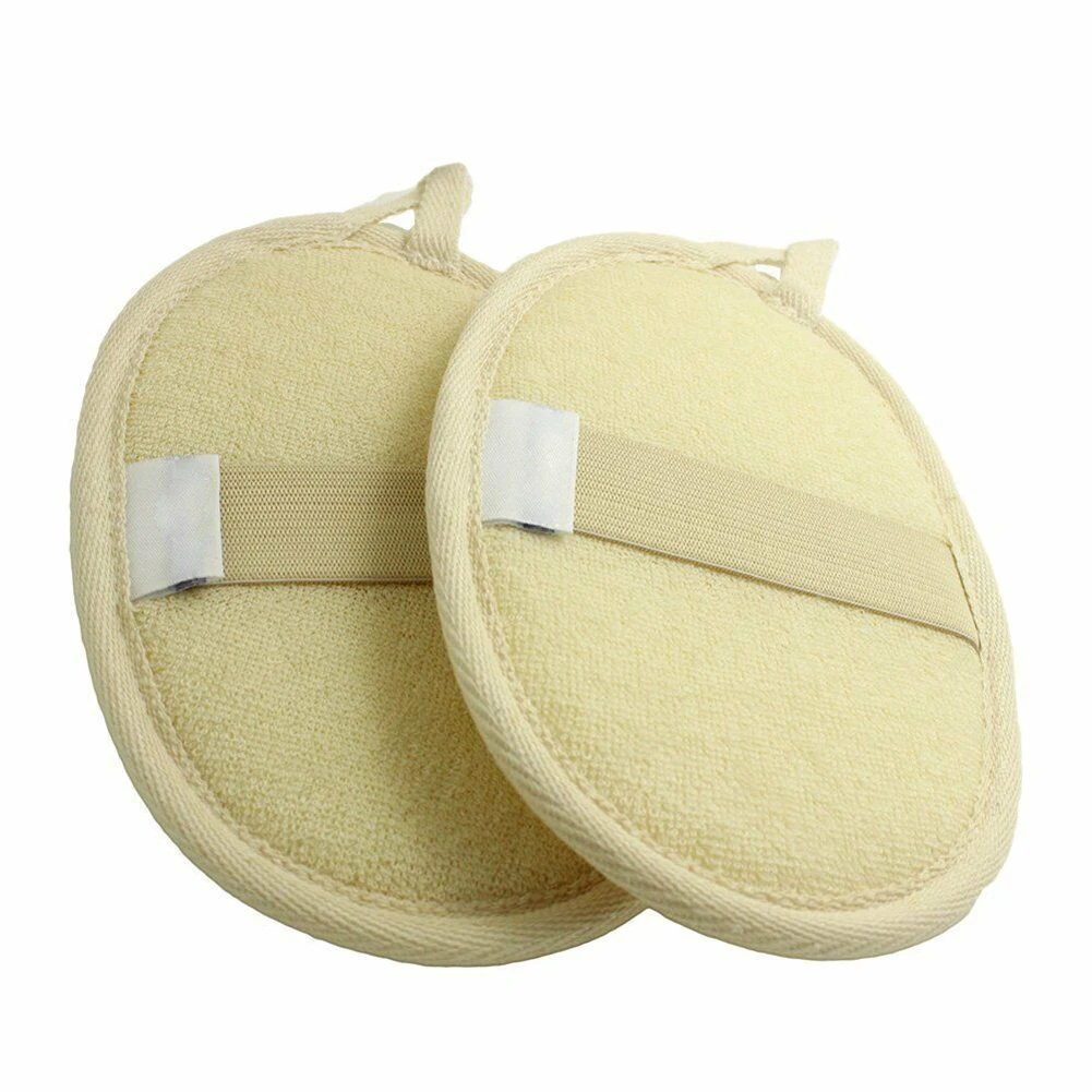 3pc Natural Loofah Body Shower Scrubber Bath Exfoliating Sponge Soft Shower Brushes With Hook Towel Sponge Merchandises Scrubber