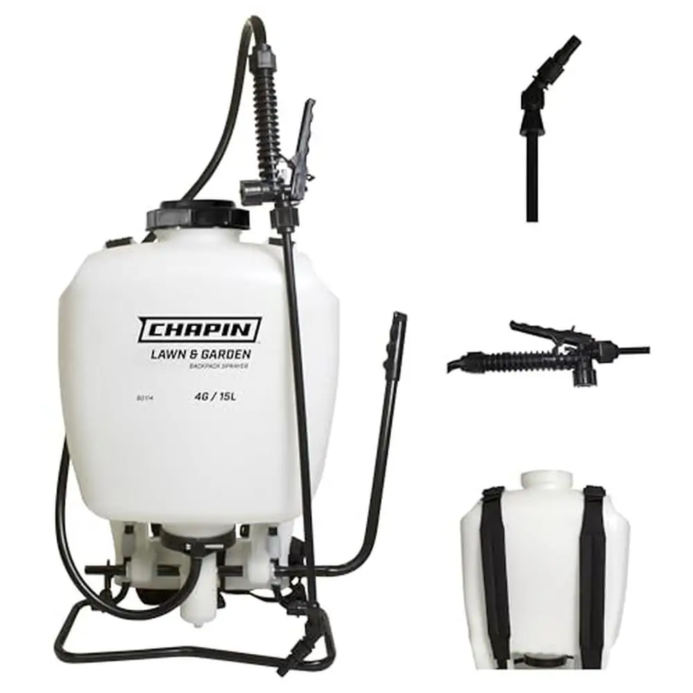 Backpack Sprayer 4-Gallon 3-Stage Filtration System Chemical Compatible Garden Weed Pest Control