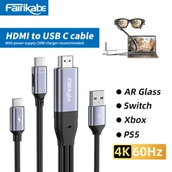 HDMI to USBC Cable 4K60Hz HDMI to TypeC Adapter for PS5 Xbox SteamDeck to XrealAir NrealAir RokidMax RayNeoAir Touchable Monitor