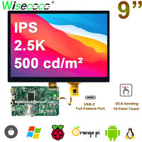 Wisecoco 8.9 Inch 2560x1600 2K Touch Screen Linux Raspberry Pi Orange Pi Game Box TV Box LCD Monitor ISDN Type-C Driver Board