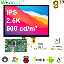 Wisecoco 8.9 Inch 2560x1600 2K Touch Screen Linux Raspberry Pi Orange Pi Game Box TV Box LCD Monitor ISDN Type-C Driver Board