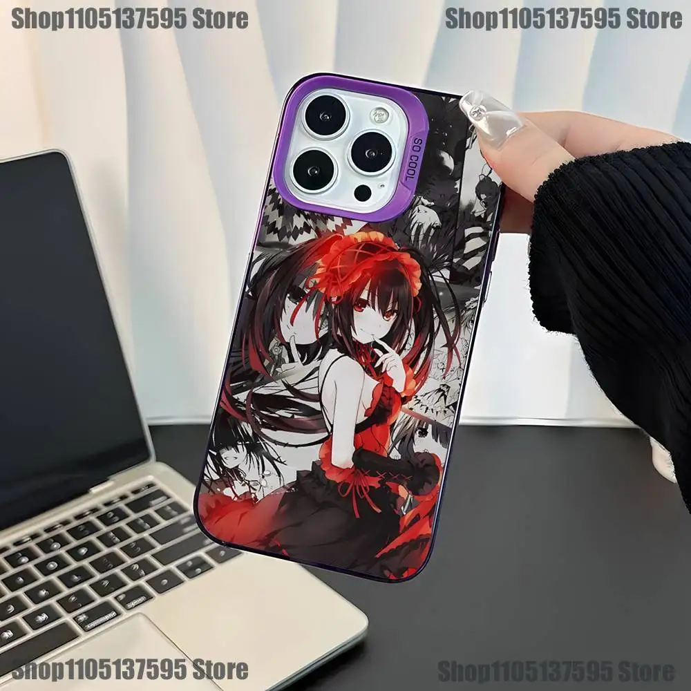 Custodia per telefono Anime Kurumi Tokisaki per iPhone 17,16,15,14,13,12,11, Mini,Pro,E,SE4,XS,MAX Purple Candy Cover opaca