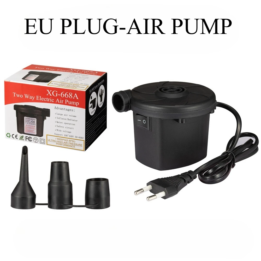 Tragbare elektrische Luftpumpe mit mehreren Düsen für schnelle und einfache Aufpumpen von Luftmatratzen, Poolflößen und aufblasbaren Spielzeugen