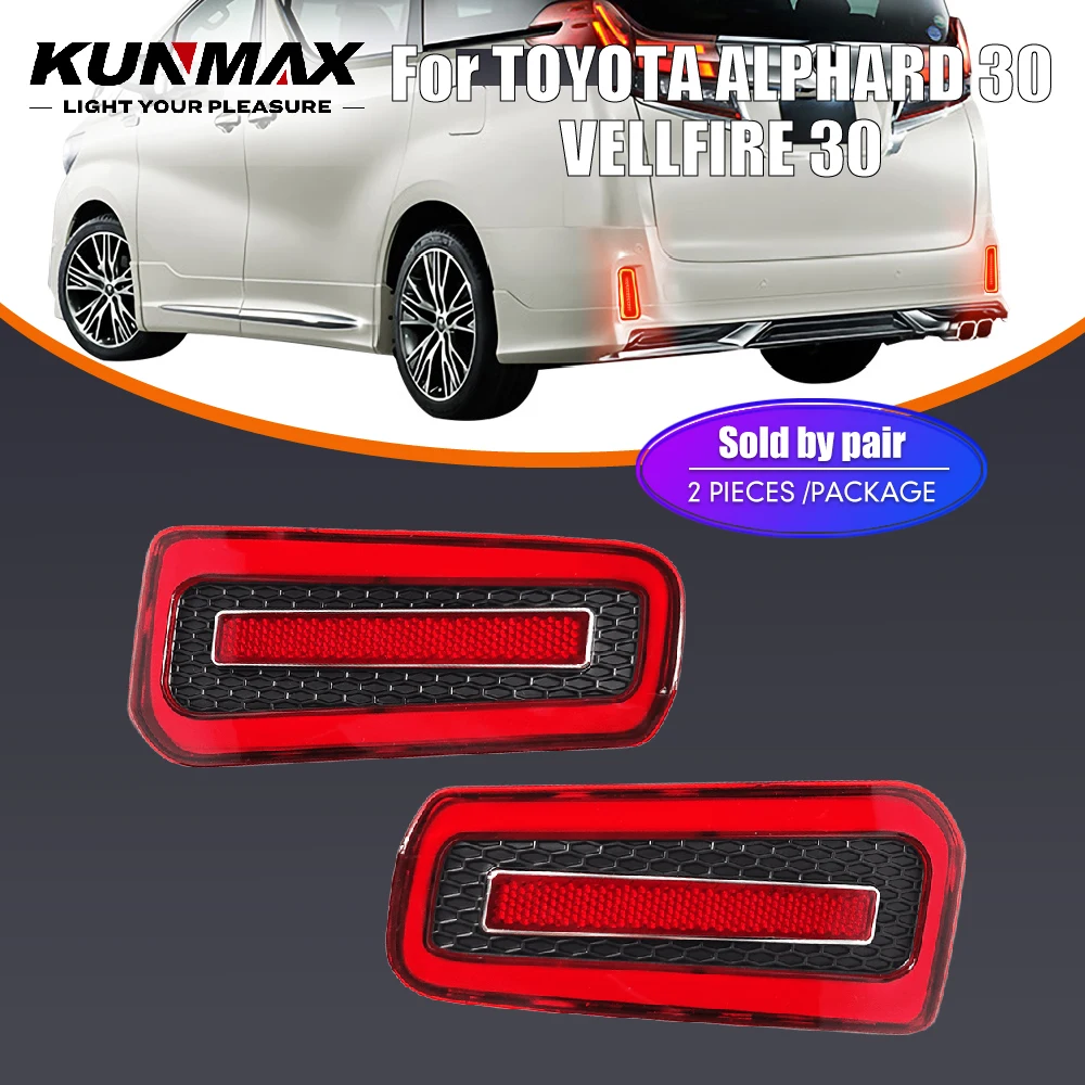 

2PCs LED Car Rear Bumper Reflector Light For TOYOTA ALPHARD 30 VELLFIRE 30 Rear DRL Lights Stop Lamp Accessories