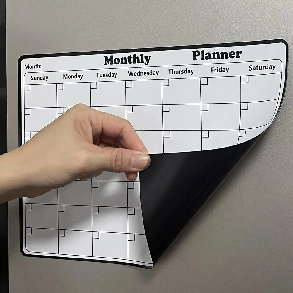 1Pcs Refrigerator Sticker Message Board Calendar Monthly Planner Whiteboard Record Memo Pad Fridge Magnets Kitchen Decor