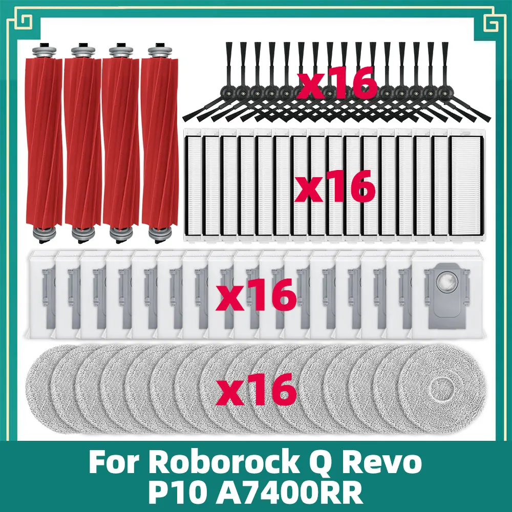 Zubehör Kompatibel mit Roborock QRevo / P10 A7400RR Saugroboter Ersatzteile Hauptbürste Seitenbürste HEPA-Filter Wischmopp Staubbeutel