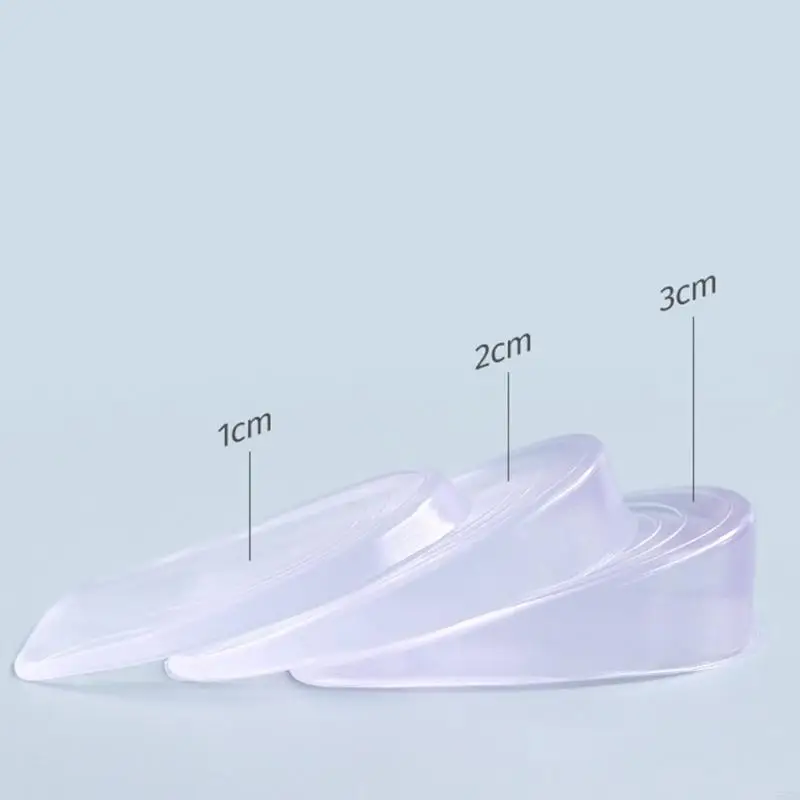 

1 Pair of Transparent Gel Heel Wedges Cushions Pad for Height Increase and Ankle Support Suitable for Various Shoe Types 547A