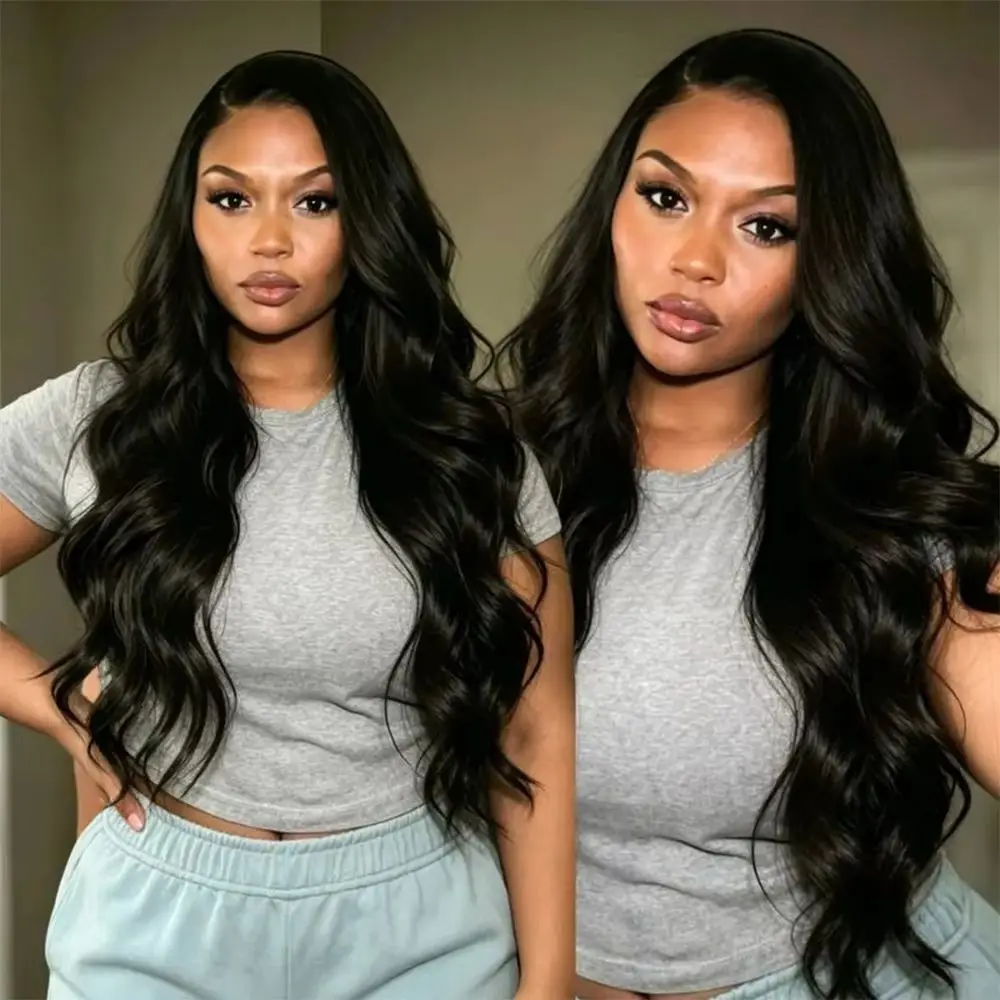

46 Inch Body Wave Brazilian Human Hair Wig 7x6 13x6 HD Transparent Lace Frontal Glueless Pre Plucked Skin Melted 200% Density Natural Styling Wigs For Women
