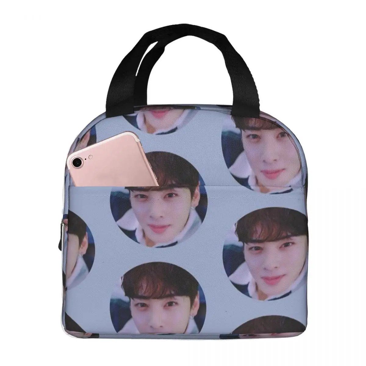 Cha Eunwoo Insulated Lunch Bag Leakproof Kpop Korea Star Meal Container Cooler Bag Tote Lunch Box Beach Picnic Food Storage Bags