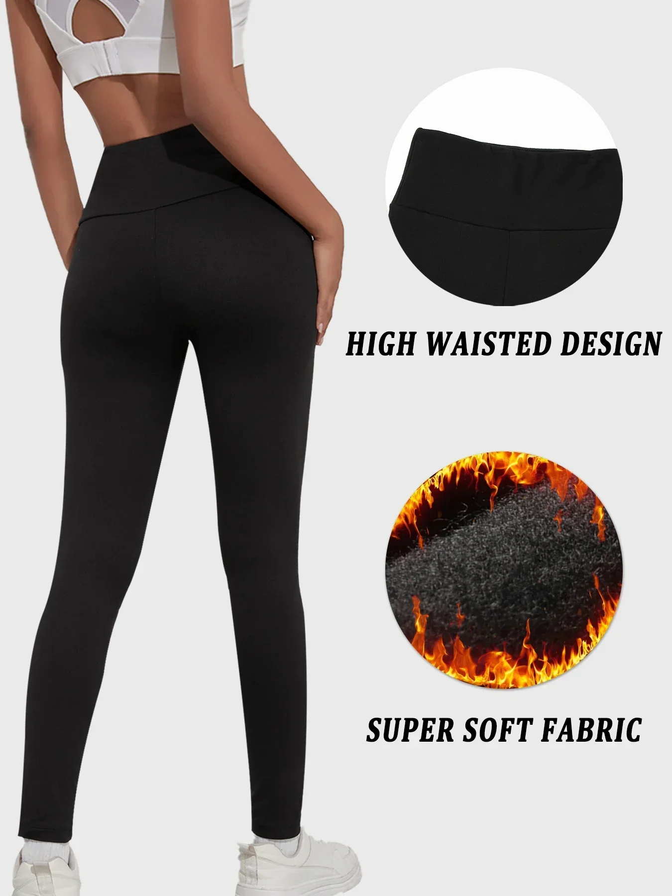 3 Pack Womens Thermal Fleece Lined High Waisted Leggings. Workout Winter Warm Thick Tights Soft Yoga Pants