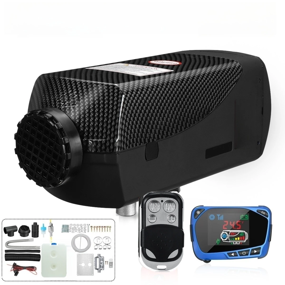 8KW 12V stille diesel luchtverwarmer, diesel nachtverwarmer met LCD en afstandsbediening voor boot, camper, garage, huis, vrachtwagen, busje - afbeelding 2