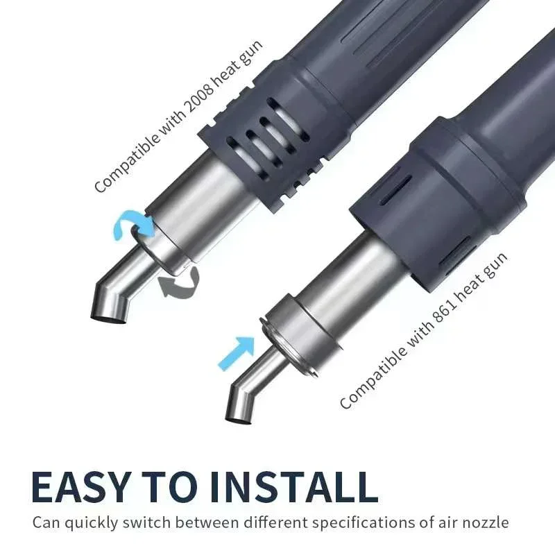 45 ° مشطوف النفخ المباشر فوهات الهواء الساخن ل سريعة 861/2008 مسدس هواء ساخن بغا محطة إعادة العمل استبدال أجزاء الأكمام #2