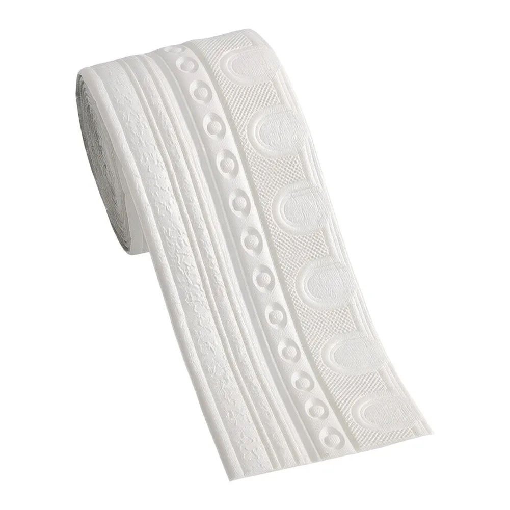 Self-Adhesive PE Foam Baseboard Trim Strip Waterproof Ceiling Border Decorations For Door Frame Wall Molding Easy Peel And=Stick