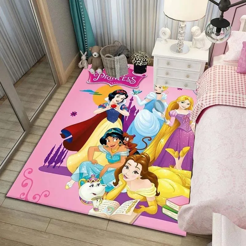 MINISO Disney Cartoon Princess Bedroom Bedside Carpet Non Slip Soft Hallway Floor Mat Sofa Coffee Table Area Rugs for Home Decor