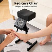 220V 22W Black Nail Bench With Vacuum Cleaner Pedicure Chair Nail Chair Adjustable Foot Spa Massage Chair For Salons Spas Etc