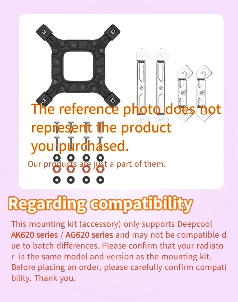 مجموعة تركيب لسلسلة DeepCool AK620 مبرد وحدة المعالجة المركزية المبرد Intel LGA1700 1200 115x AMD AM5 AM4 AM3 AG620 Series #5