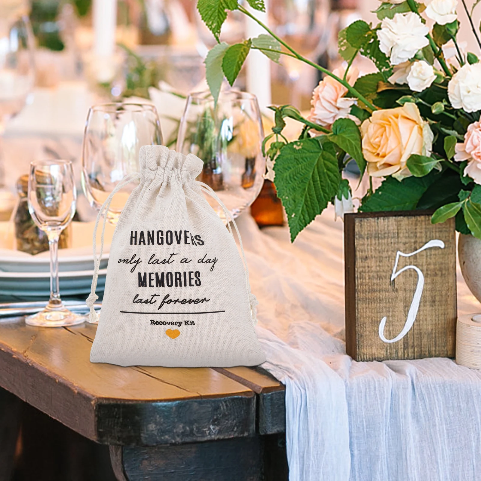 

10 White Hangover Bags 13x18 Wedding Bridal Party Favors Bachelorette Pouches Drawstring Bag Sobering Gifts Packaging