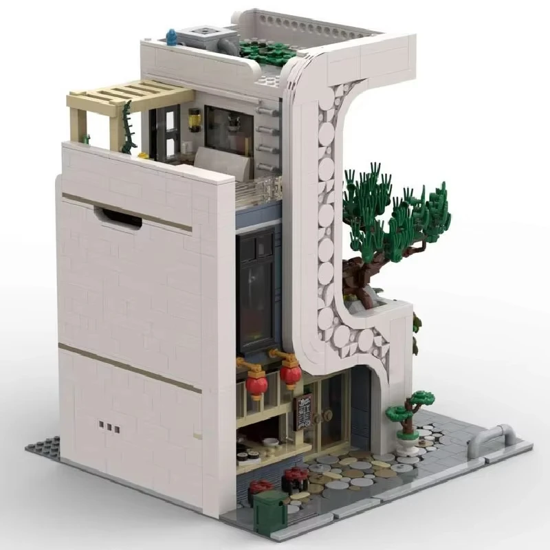 2295PCSMOC ciudad escena de calle arquitectura casa de Sushi Villa modelo DIY montaje juguete de bloques de construcción regalo de cumpleaños para niños