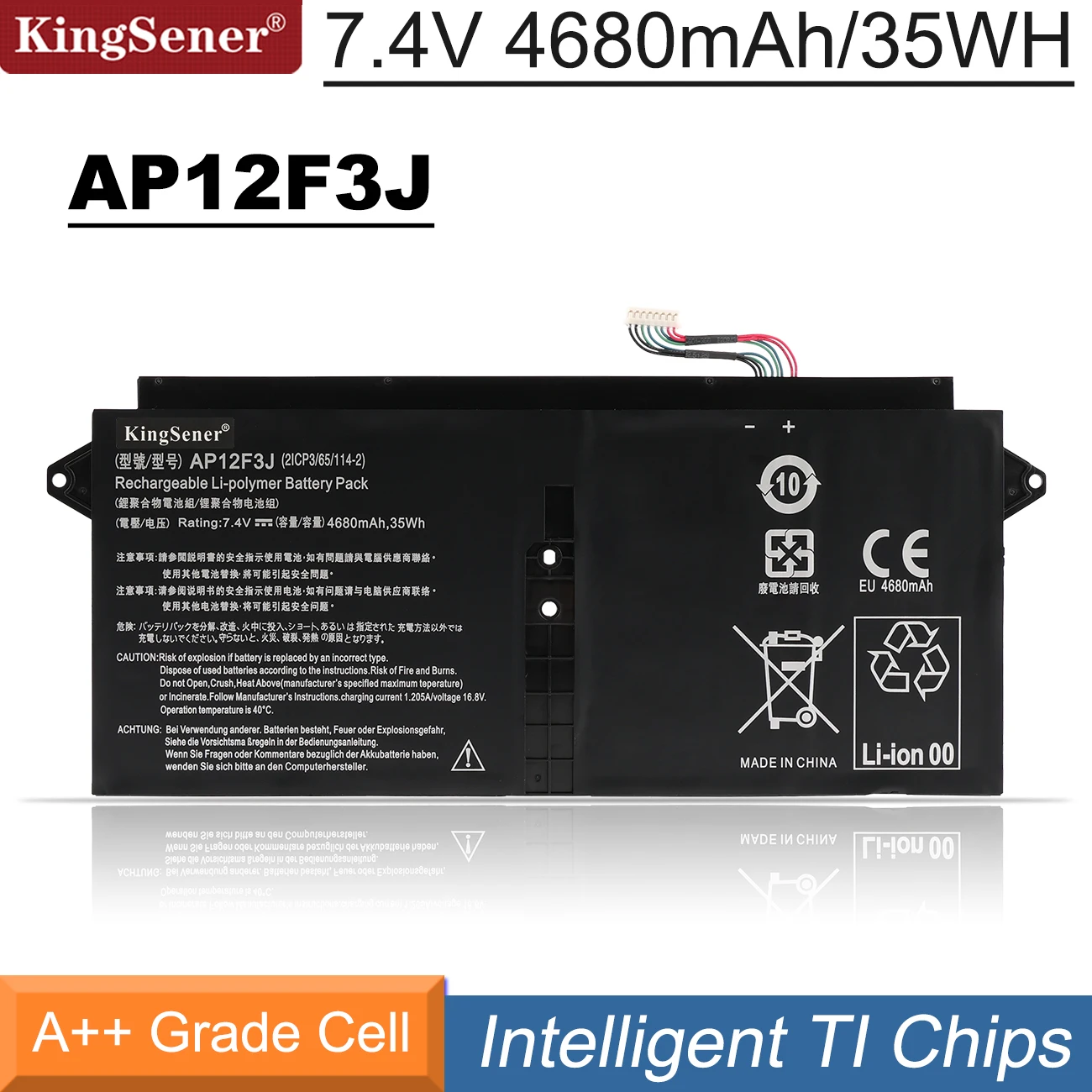 KingSener New AP12F3J  Laptop Battery For Acer Aspire 13.3