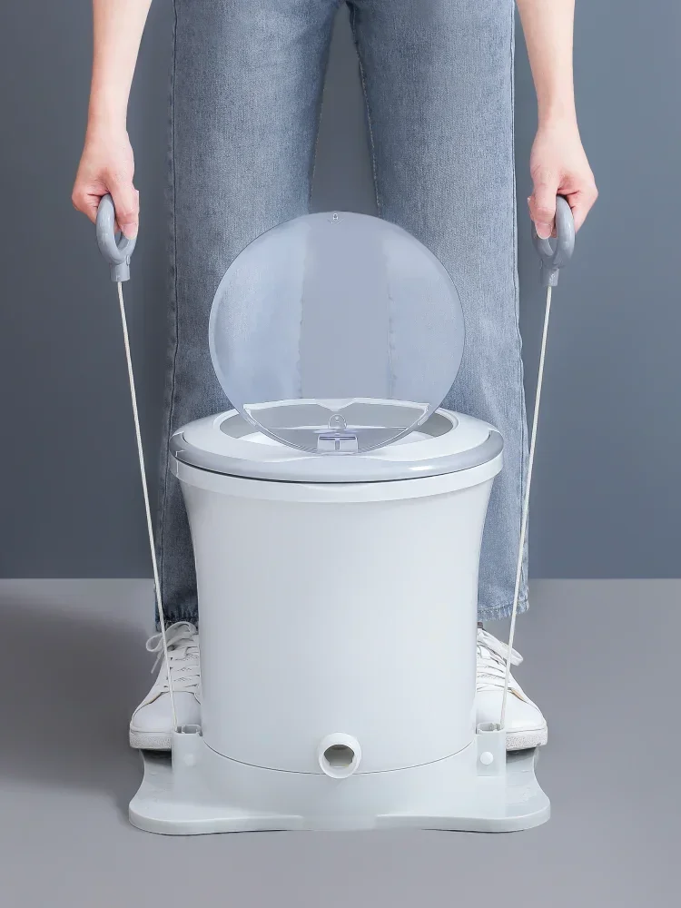 Electricity-free manual dehydrator student small hand-pulled rope foot-operated hand-crank drying barrel fitness dryer