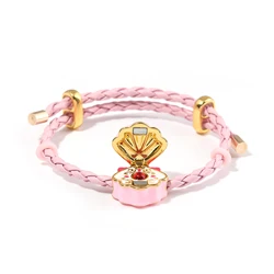 Mermaid Melody Flip Beaded Bracelet Pink Braided Rope Openable Shell Bracelet Women's Delicate Party Fashion Bracelet Jewelry