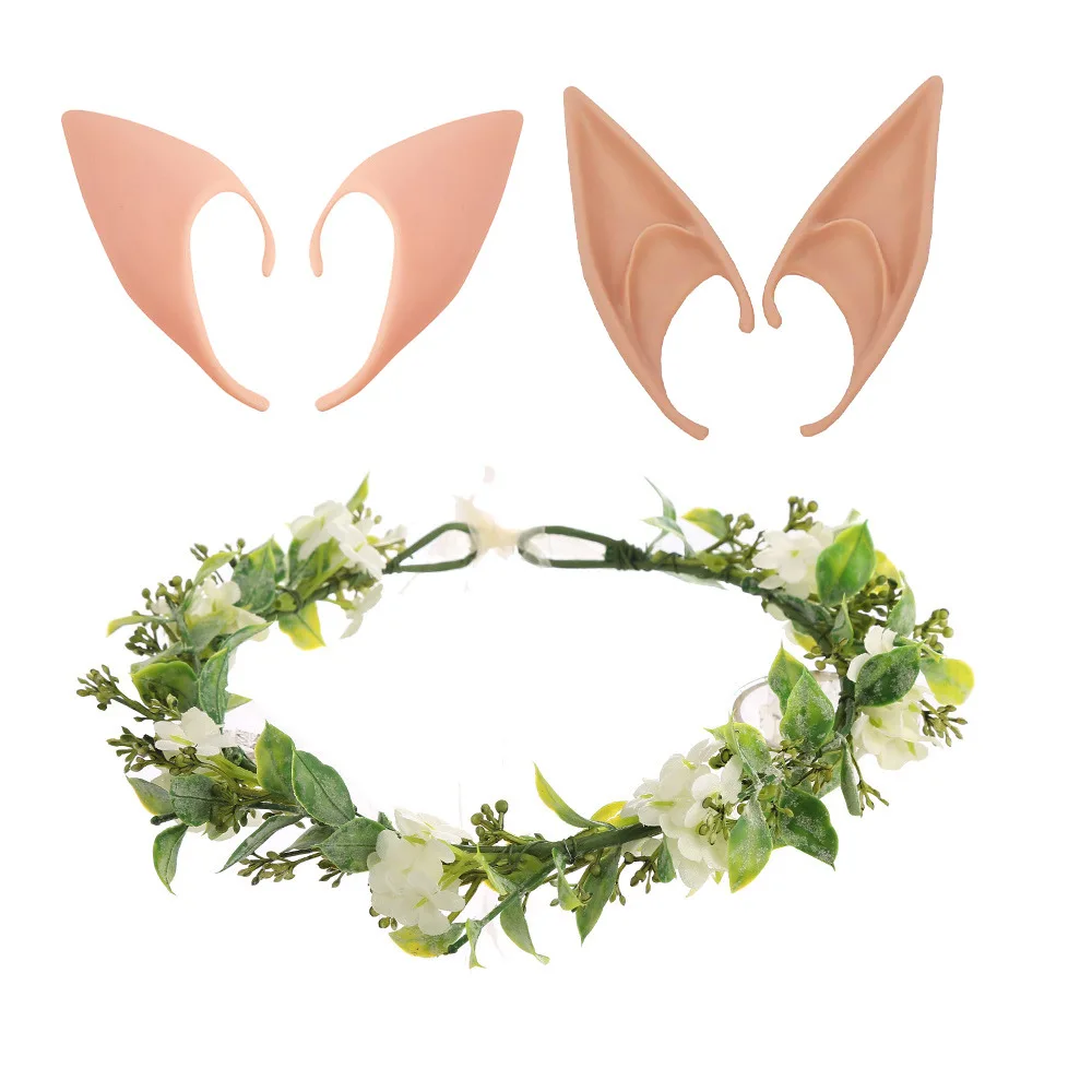 Orejas de Ángel Misteriosas, Orejas de Elfo de Látex para Disfraces de Hadas, Accesorios de Disfraces de Halloween, Accesorios para Fotos y Actuaciones