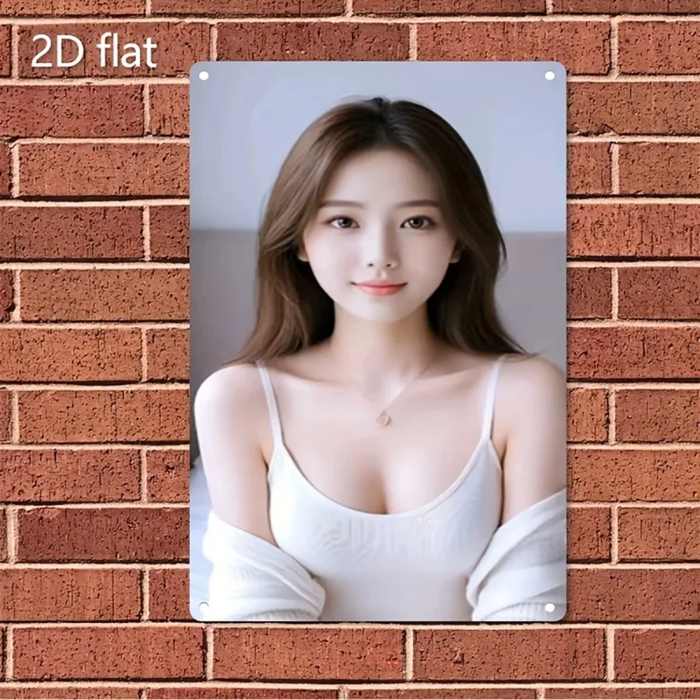 Iron Wall Art Metal Photo Frame Korean Style Portrait - Home Cafe Bar Decor, K-Pop Poster Christmas Gift