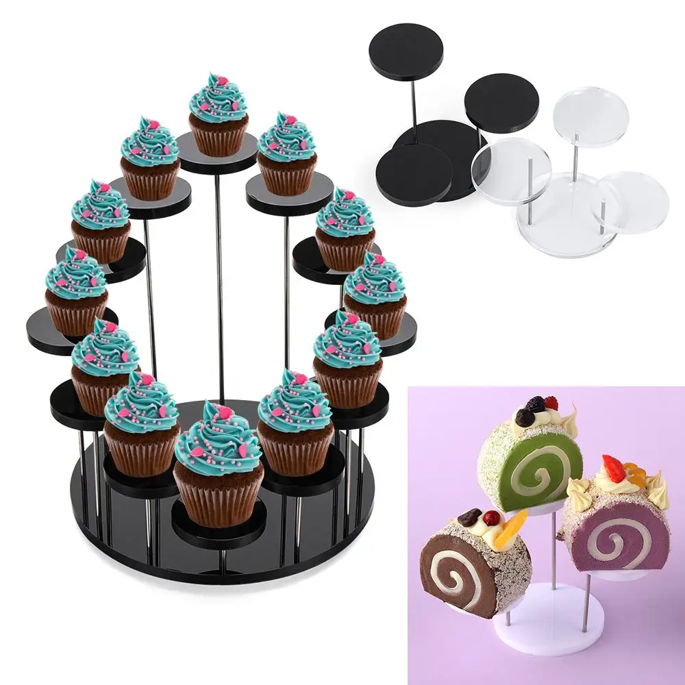 Acrylic Display Stand Jewelry Organizer Showcase Cupcake Stand Cake Dessert Storage Rack Holder Party Decor